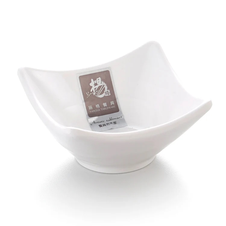 White Square Melamine Mini Sauce Dish 8.5*8.5*4.4cm